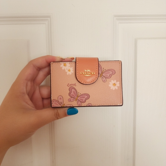 Coach Pink Butterfly Floral Nolita 19 and Card Holder - Picture 9 of 15